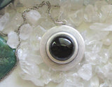 Black Onyx Natural Gemstone Silver Pendant Necklace