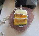 Bumble Bee Jasper Natural Crystal Pendant Necklace