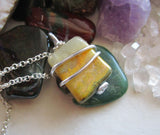 Bumble Bee Jasper Natural Crystal Pendant Necklace