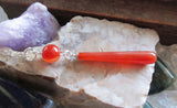 Orange Carnelian Natural Crystal Drop Pendant Necklace