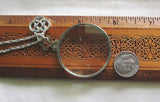 Antique Glass Monocle Magnifier Celtic Knot Pendant Necklace