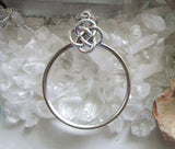 Antique Glass Monocle Magnifier Celtic Knot Pendant Necklace