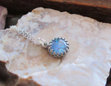 Natural Australian Opal Sterling Silver Crown Pendant Necklace