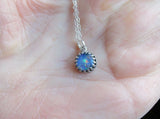 Natural Australian Opal Sterling Silver Crown Pendant Necklace