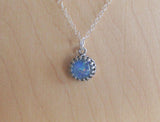 Natural Australian Opal Sterling Silver Crown Pendant Necklace