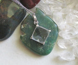 Antique Sterling Silver Quartz Crystal Pyramid Pendant Necklace