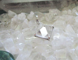 Antique Sterling Silver Quartz Crystal Pyramid Pendant Necklace
