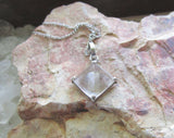 Antique Sterling Silver Quartz Crystal Pyramid Pendant Necklace