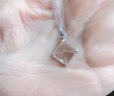 Antique Sterling Silver Quartz Crystal Pyramid Pendant Necklace