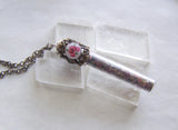 Rose and Lavender Herbal Bullet Jewelry Pendant Necklace