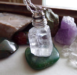 LED Color Change Light Up Ice Calcite Crystal Pendant Necklace