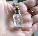LED Color Change Light Up Ice Calcite Crystal Pendant Necklace