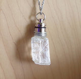 LED Color Change Light Up Ice Calcite Crystal Pendant Necklace
