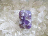 Chevron Amethyst Purple Crystal Pendant Necklace