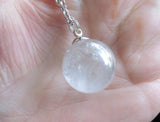 Aqua Aura Mystic Quartz Crystal Sphere Pendant Necklace