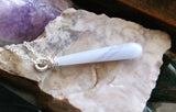 Blue Lace Agate Sterling Silver Pendant Necklace