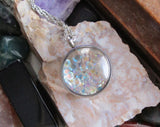 Preciosa Aurora Borealis Crystals Double Sided Glass Bubble Locket Necklace