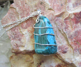 Chrysocolla Natural Colorful Crystal Pendant Necklace