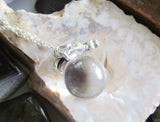 Mini Quartz Crystal Ball Silver Star Pendant Necklace