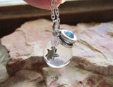 Mini Quartz Crystal Ball Silver Star Pendant Necklace