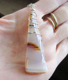 Dendrite Agate Natural Crystal Wire Wrapped Pendant Necklace