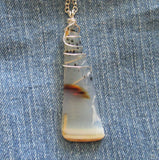 Dendrite Agate Natural Crystal Wire Wrapped Pendant Necklace