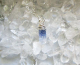 Blue Dumortierite Quartz Crystal Pendant Necklace