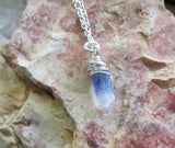 Blue Dumortierite Quartz Crystal Pendant Necklace