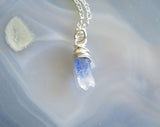 Blue Dumortierite Quartz Crystal Pendant Necklace