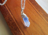 Blue Dumortierite Quartz Crystal Pendant Necklace