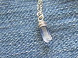Blue Dumortierite Quartz Crystal Pendant Necklace