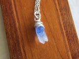 Blue Dumortierite Quartz Crystal Pendant Necklace