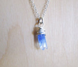 Blue Dumortierite Quartz Crystal Pendant Necklace