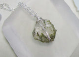 Green Epidote Quartz Natural Crystal Gemstone Pendant