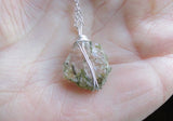 Green Epidote Quartz Natural Crystal Gemstone Pendant