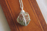 Green Epidote Quartz Natural Crystal Gemstone Pendant