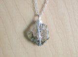 Green Epidote Quartz Natural Crystal Gemstone Pendant