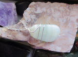 Green Pistachio Calcite Natural Crystal Gemstone Pendant Necklace