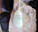 Green Pistachio Calcite Natural Crystal Gemstone Pendant Necklace