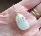 Green Pistachio Calcite Natural Crystal Gemstone Pendant Necklace