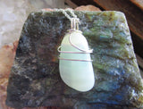 Green Pistachio Calcite Natural Crystal Gemstone Pendant Necklace