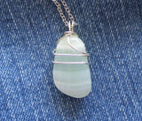 Green Pistachio Calcite Natural Crystal Gemstone Pendant Necklace