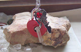 Captured Heart Lock and Key Quartz Crystal Necklace