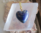 Blue Lapis Lazuli Gemstone Heart Pendant Necklace