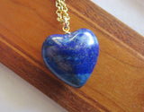 Blue Lapis Lazuli Gemstone Heart Pendant Necklace