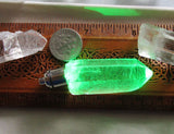 Reserved for Christina - Green Light Up Natural Quartz Crystal Pendant Necklace