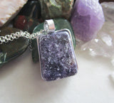 Lepidolite Natural Polished Gemstone Pendant Necklace