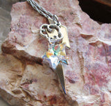 Crystal Aurora Borealis Star Lightning Bolt Pendant Necklace