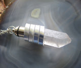 Red Light Up Natural LED Quartz Point Crystal Pendant Necklace