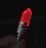 Red Light Up Natural LED Quartz Point Crystal Pendant Necklace